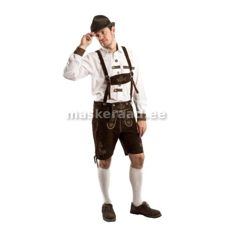 Baieri mees lühemate tumepruunide nahkpükste ja särgiga