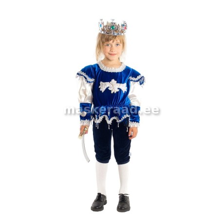 Prints tumesinises sametis hõbedaste kaunistustega