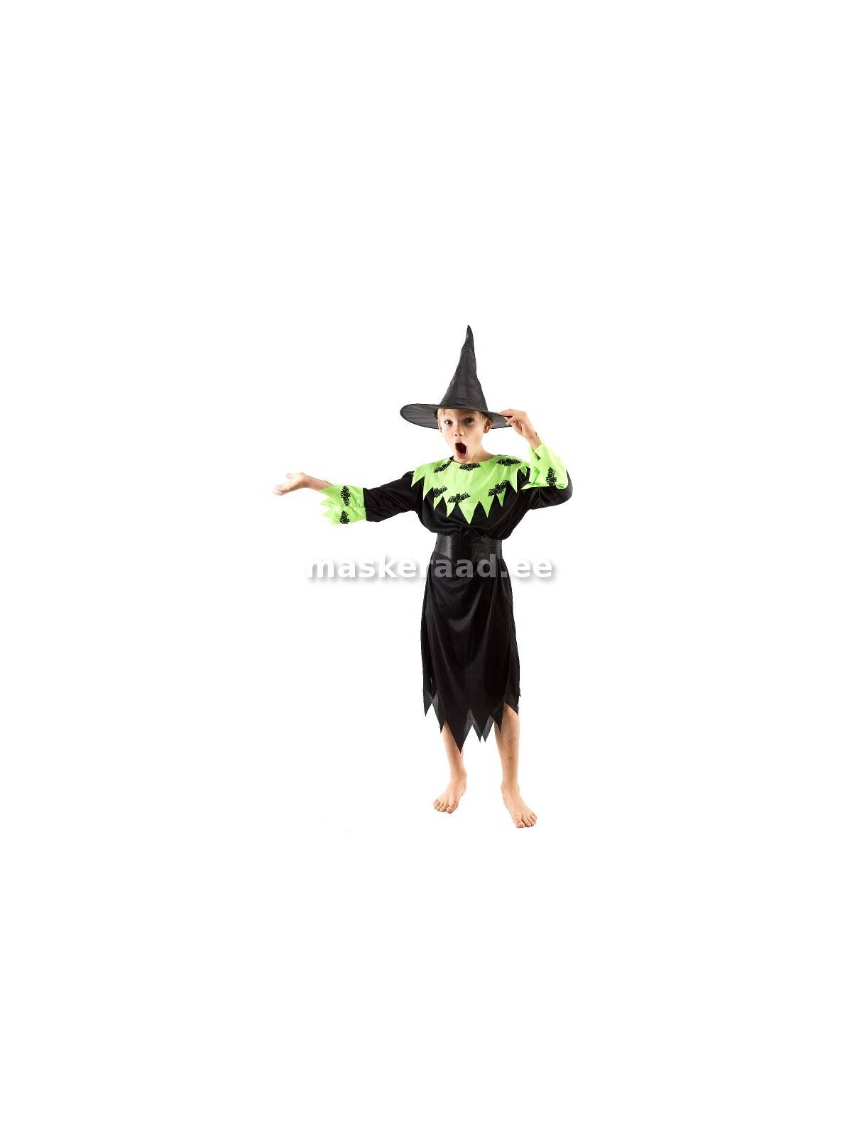 Halloween - võlur rohelise nahkhiirekraega