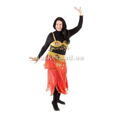 Araabia punakuldne kõhutantsu kostüüm