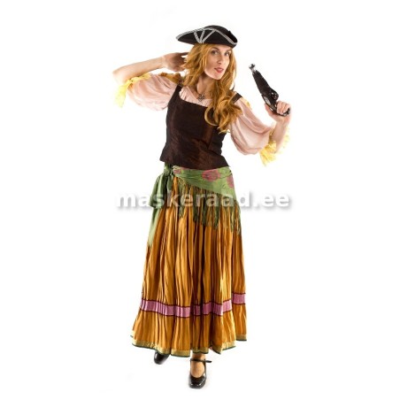 Piraaditar kuldkollase pisseeritud seelikuga