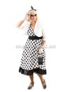 50 -ndad valge, suurte mustade täppidega kleit