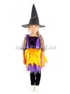 Halloweeni nõiakleit lilla piha ja oranžiseelikuosaga