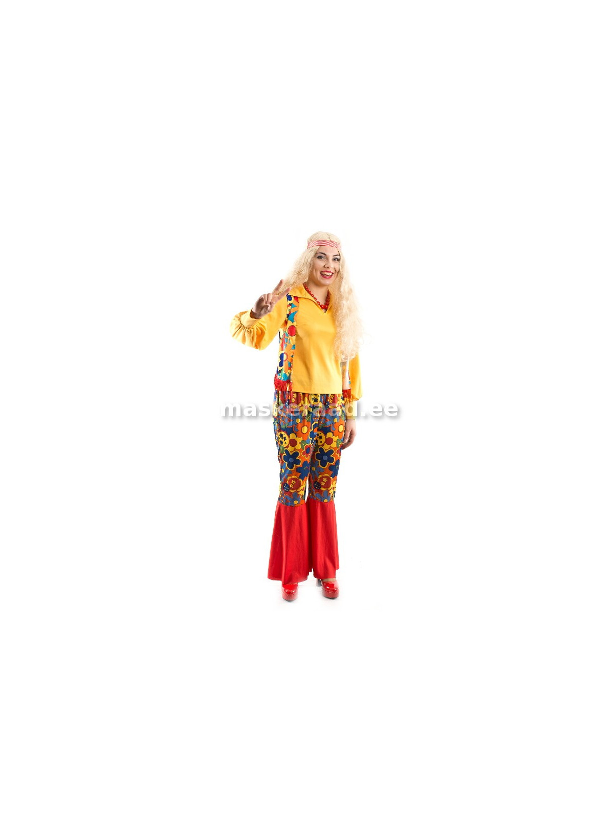 70-ndad naiste rõõmsalilleline hipikostüüm