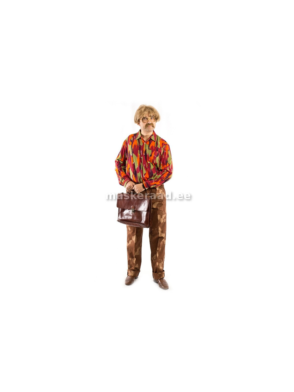60-70-ndad Seltsimees oranžilaigulises flanellsärgis