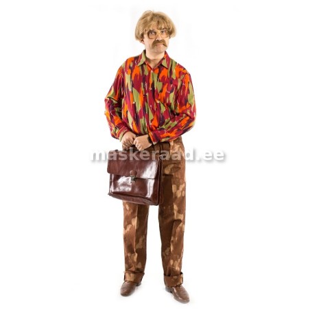 60-70-ndad Seltsimees oranžilaigulises flanellsärgis