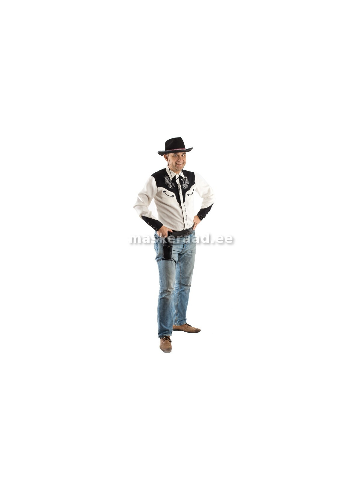 Kauboi valges tikanditega pluusis, suurem