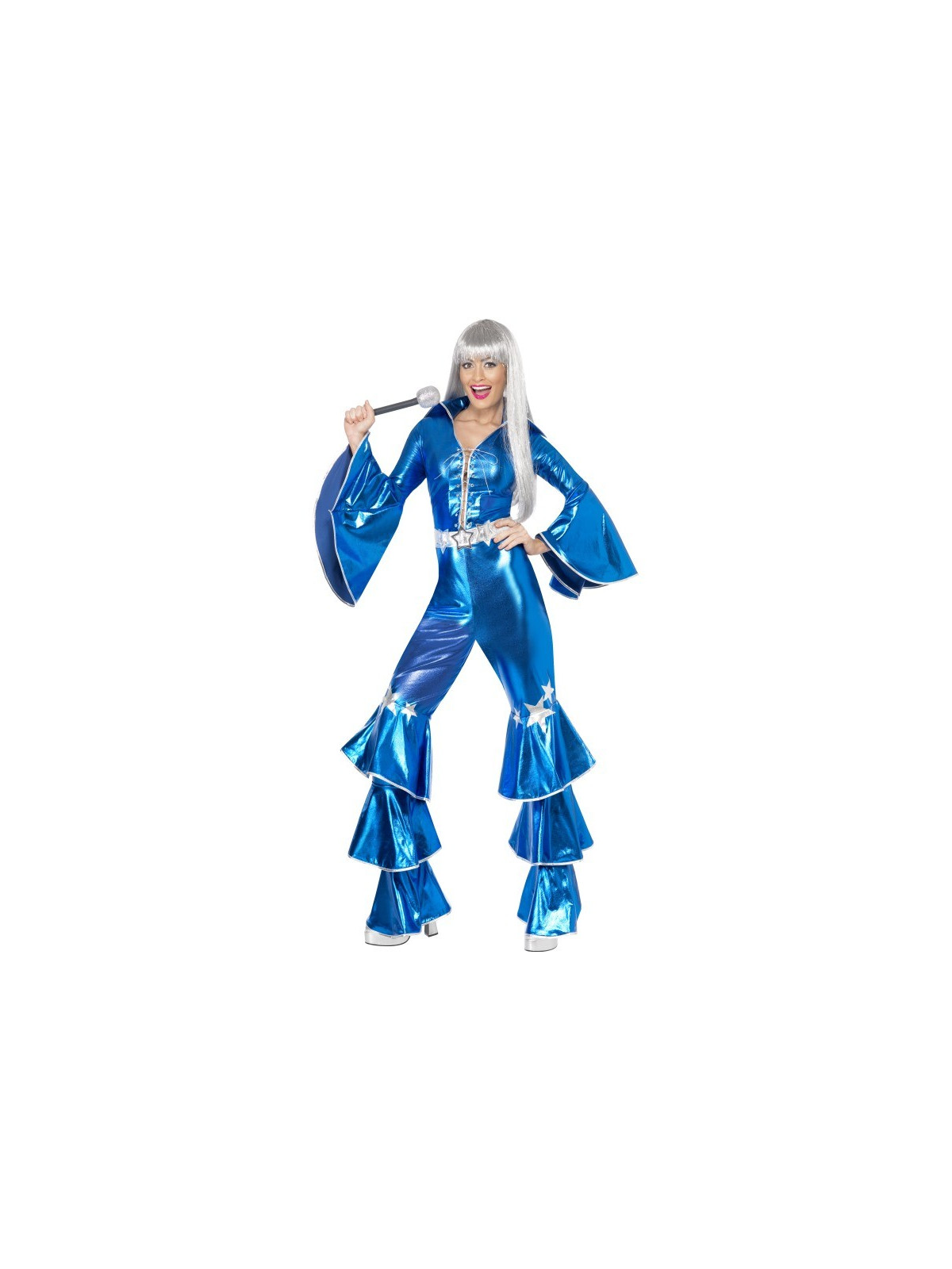 70-ndad, läikiv sinine pükskostüüm, ABBA