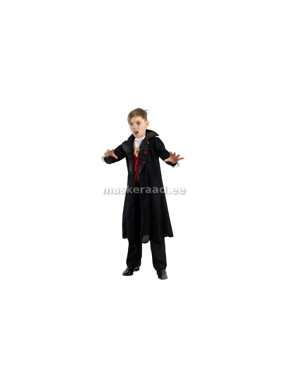 Halloween - Dracula punase vesti ja pika mantliga