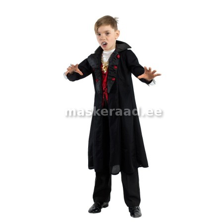 Halloween - Dracula punase vesti ja pika mantliga