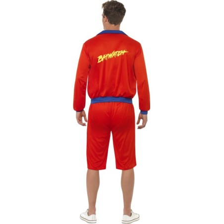 Rannavalve, mees pikemates punastes pükstes