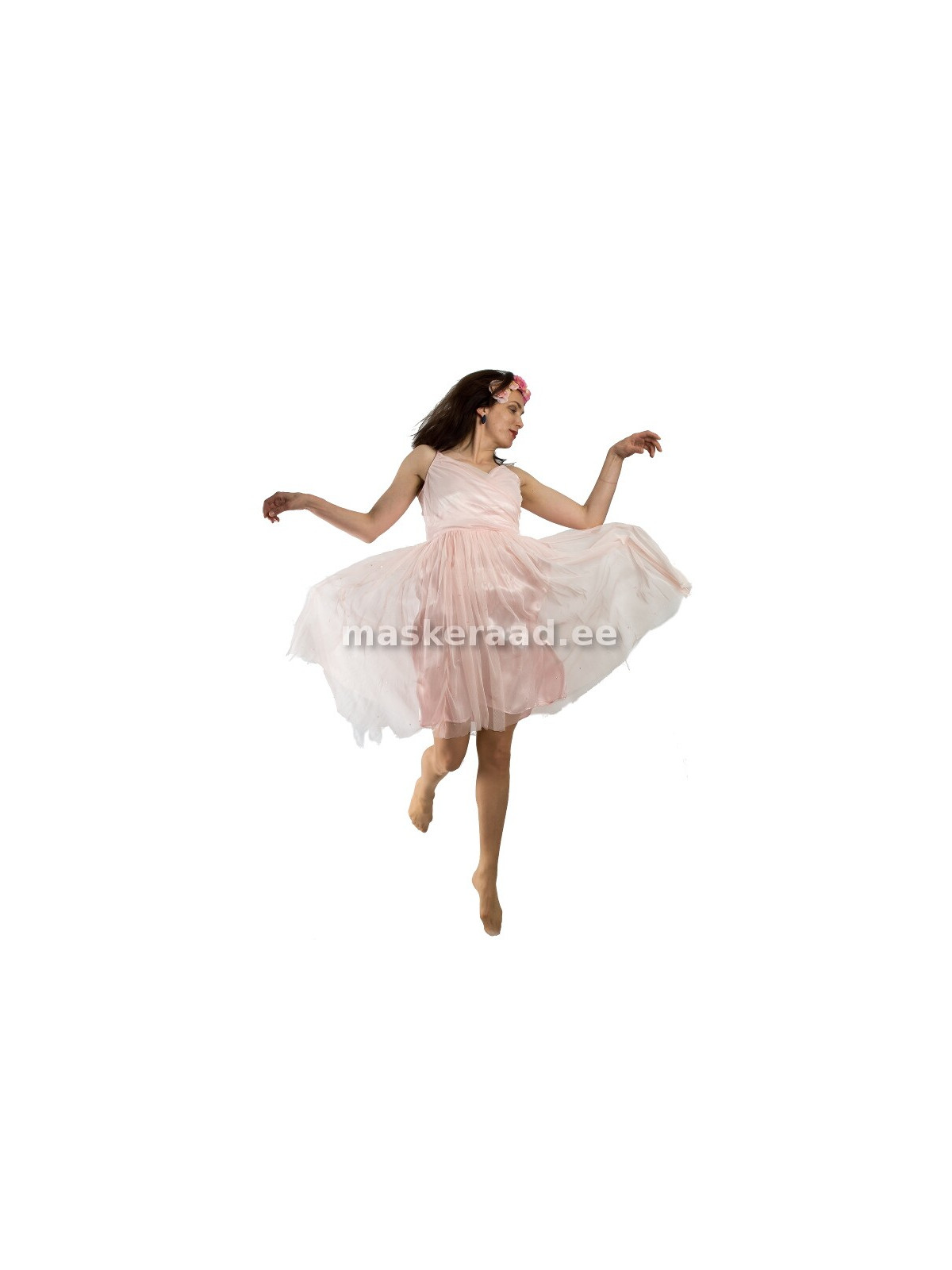 Haldjas heleroosas tüllkleidis