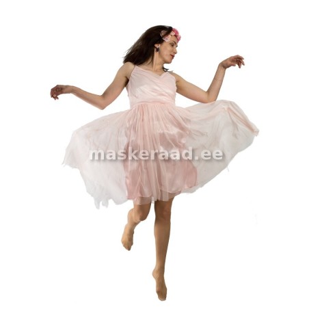 Haldjas heleroosas tüllkleidis