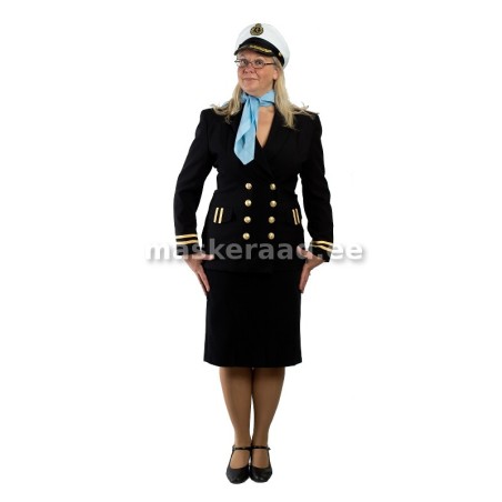 Kapten, naiskapten tumesinises vormis
