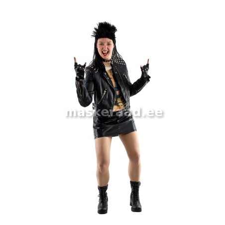 Rokkar miniseeliku ja neetidega nahktagis