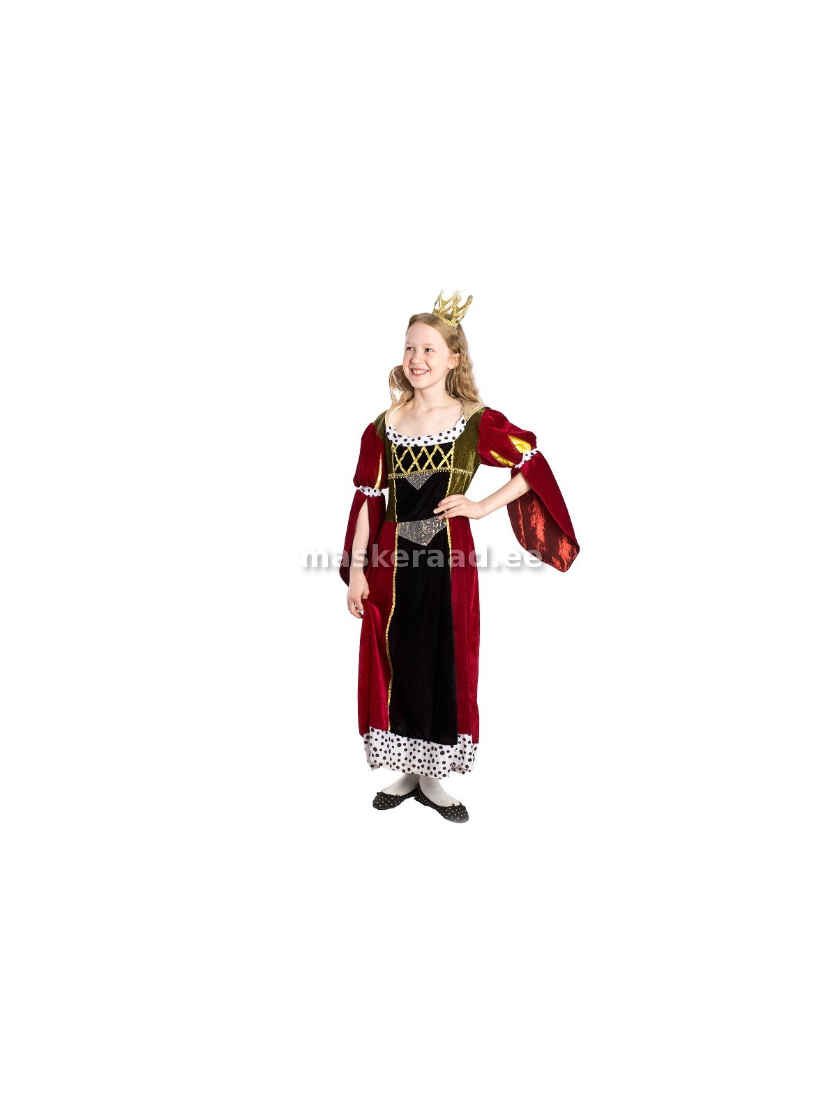 Keskaegne kuninganna hermeliinääristega sametkleidis