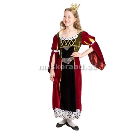 Keskaegne kuninganna hermeliinääristega sametkleidis