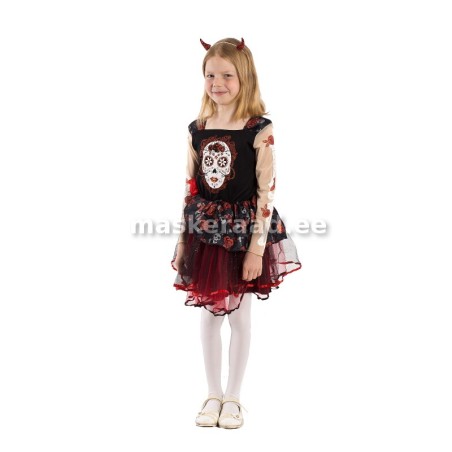 Halloweeni Day of the Dead senjoriita, laste