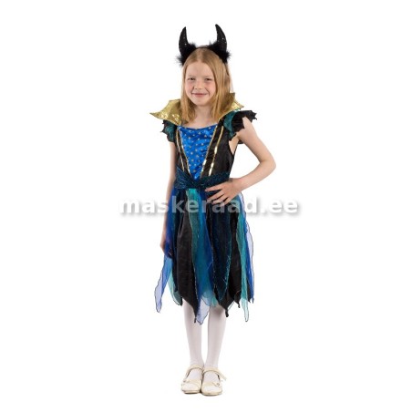 Halloweeni nõiakleit sinise ja kullaga