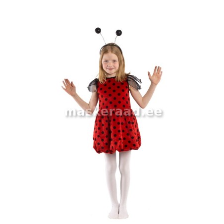 Lepatriinu punase täpilise kleidiga