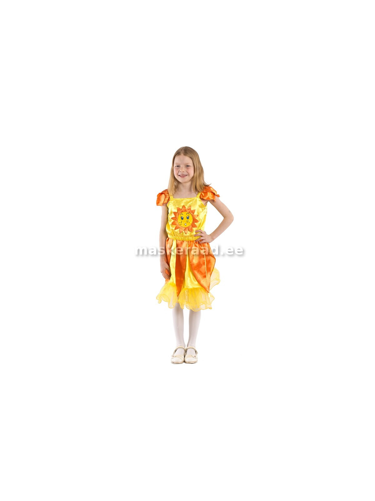 Kollane päikesekleit oranžide kiirtega