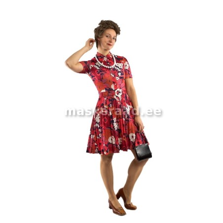 60-70-ndad punaselilleline krimpleenkleit