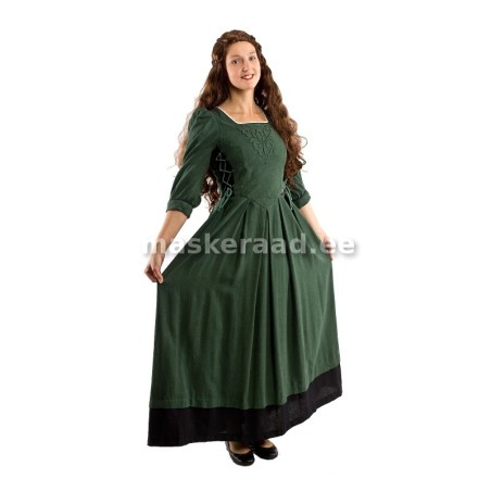 .Keskaegne neiu rohelises linases kleidis