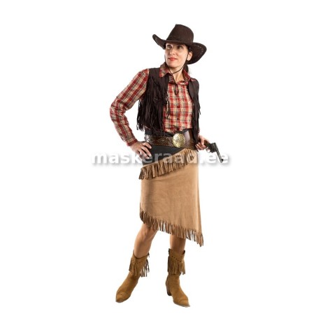 Kauboitüdruk teksapassega narmasseelikus