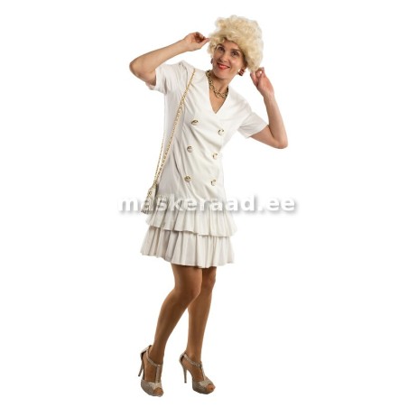 80 -ndad valge kleit volangidega
