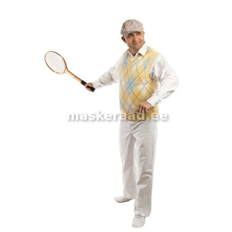 20 -30-ndad tennisemängija kollaseruudulise vestiga