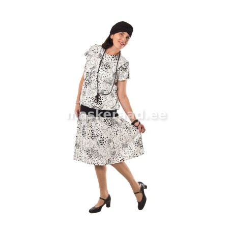 20 -30 ndate valge musta mustriga kleit alt plisseer kl