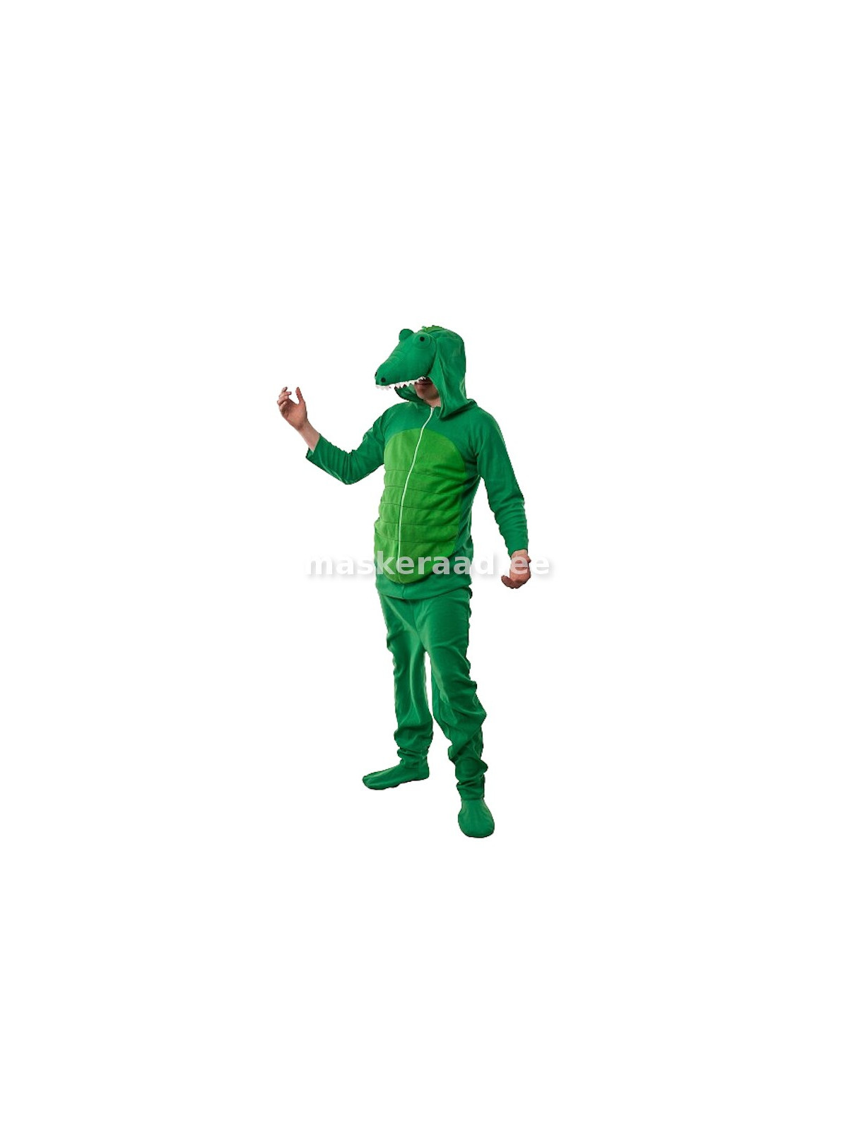 Õhuke rohelise kõhuga krokodilli kostüüm
