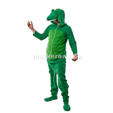 Õhuke rohelise kõhuga krokodilli kostüüm