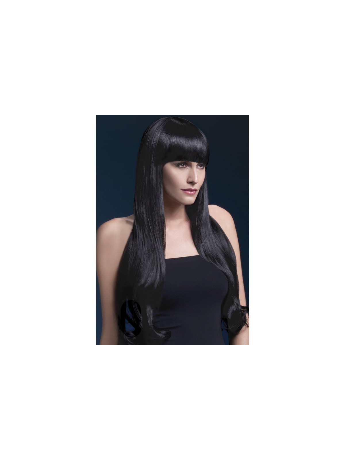 Parukas, pikk, must, tukaga Bella