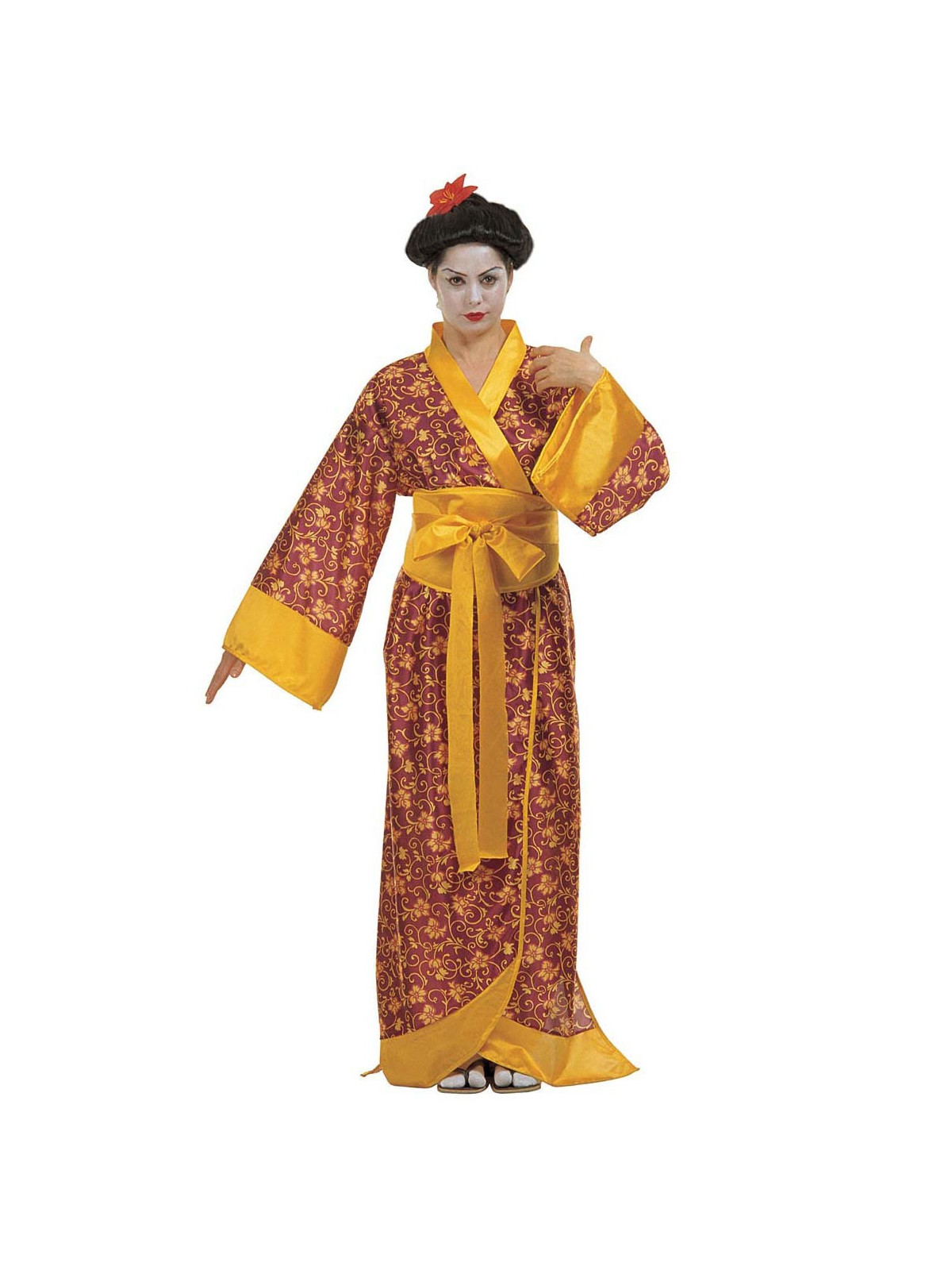 Geisha punane kleit vööga (M) | Maskeraad