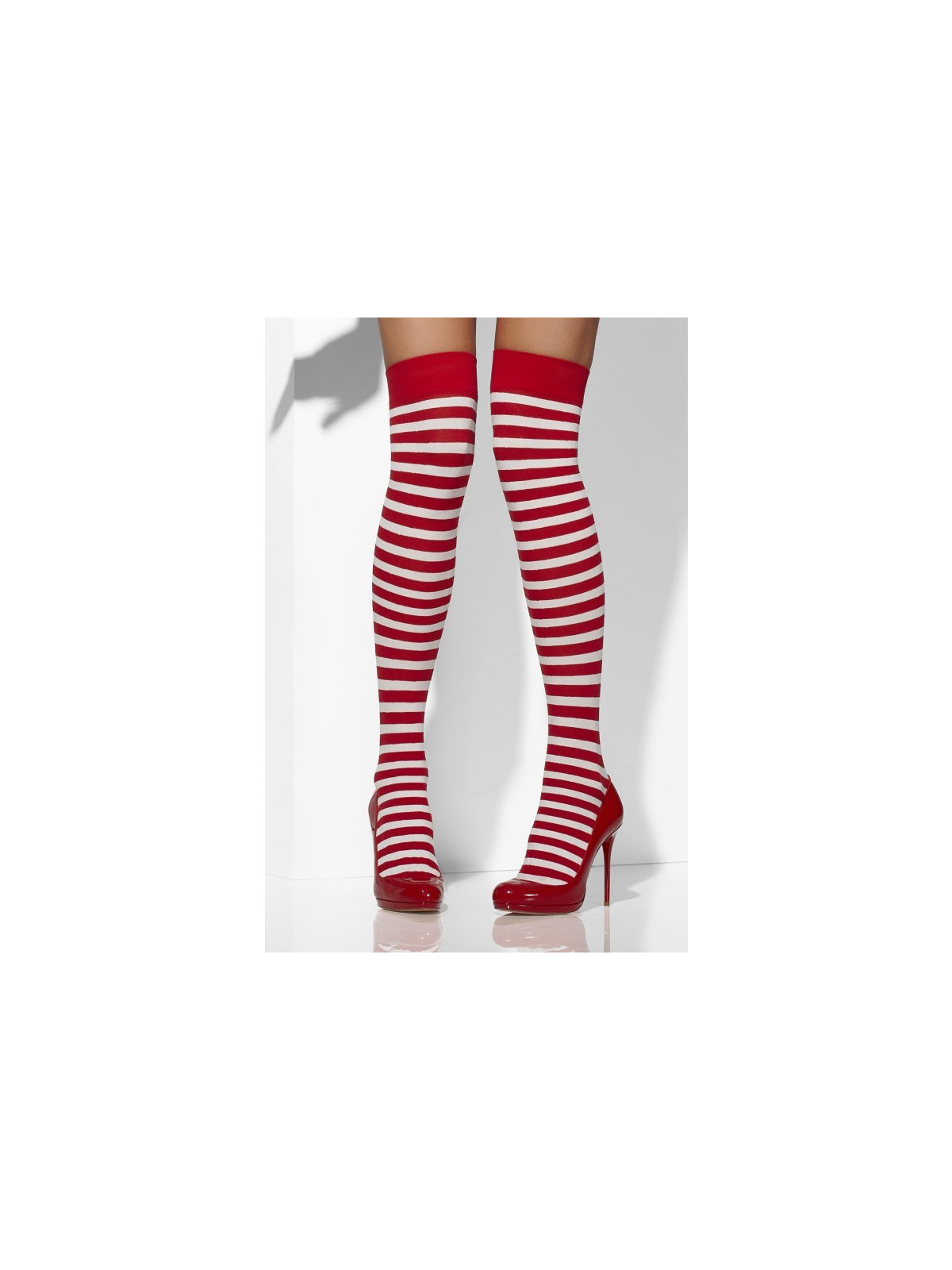 Opaque Hold-Ups Red & White Striped