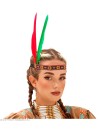 "NATIVE INDIAN HEADBAND WITH 2 FEATHERS" 2 colors ass.