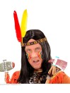 "NATIVE INDIAN HEADBAND WITH 2 FEATHERS" 2 colors ass.