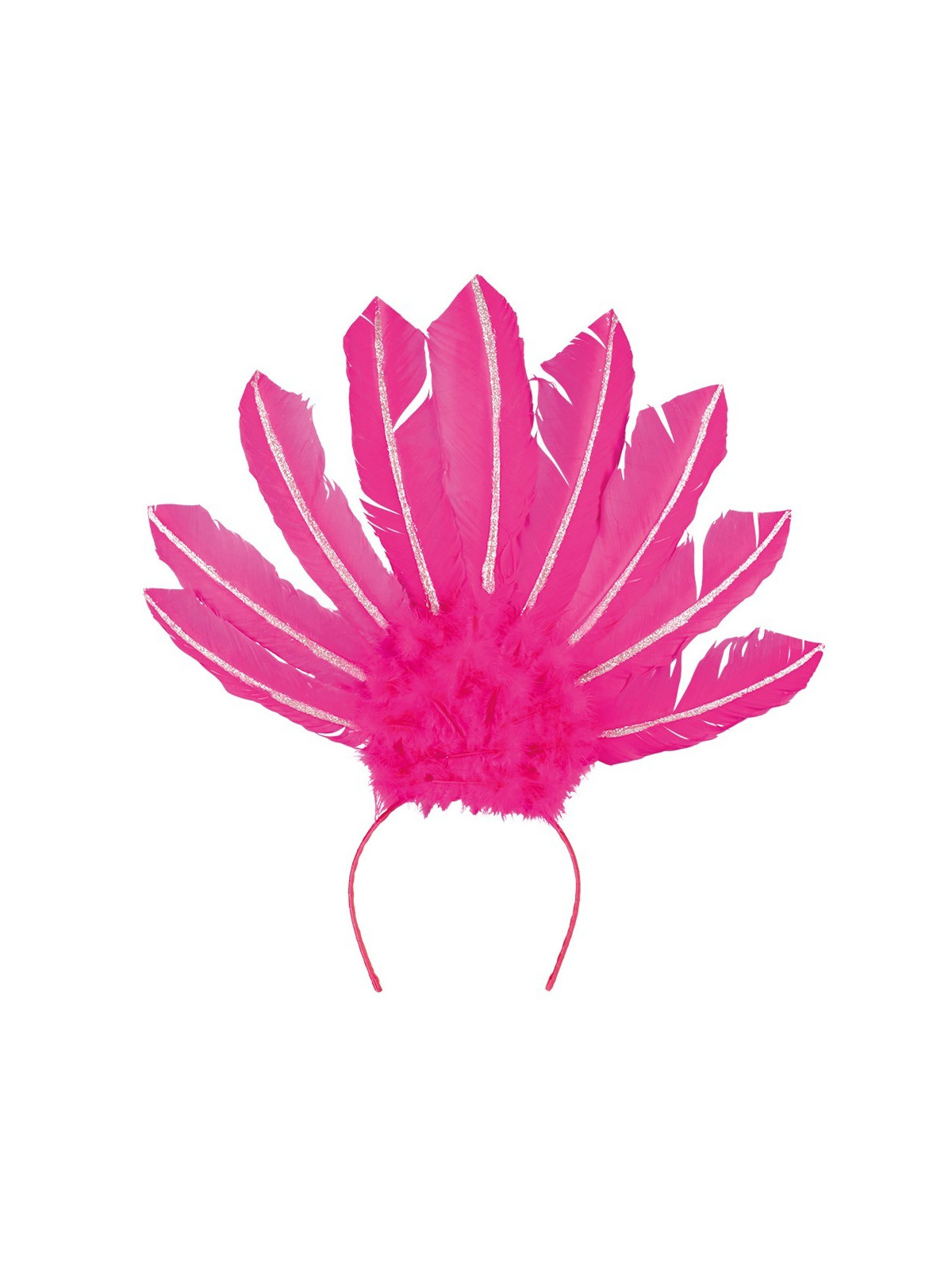 Samba neoonroosa sulgedega peaehe