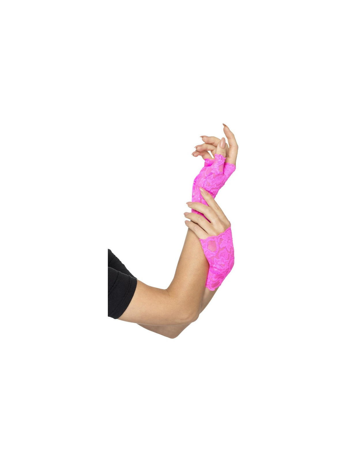 Neoonroosad pitsist sõrmedeta kindad