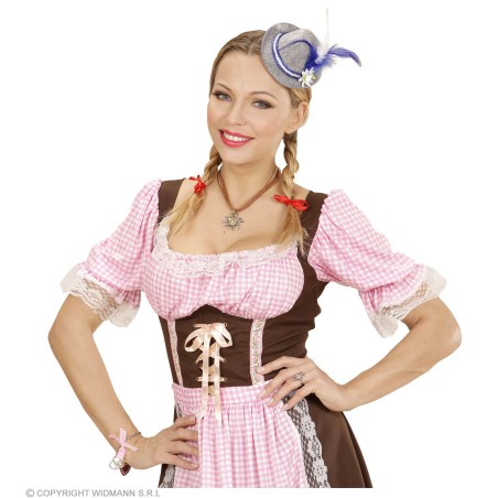 Felt "MINI BAVARIAN FEDORA WITH EDELWEISS & FEATHERS"