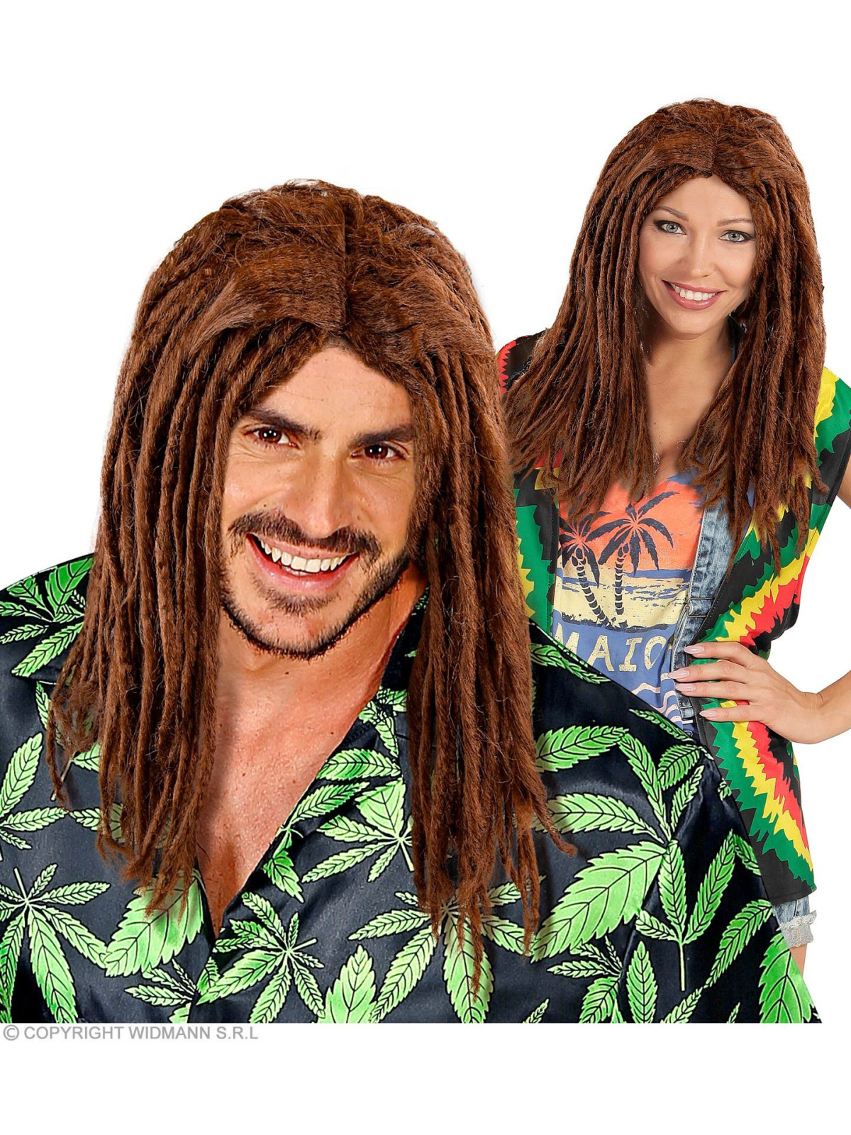 "BROWN DREADLOCKS WIG" in polybag