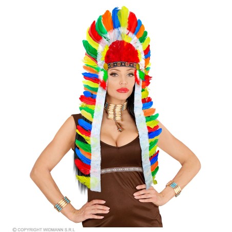 "EXTRA LONG NATIVE INDIAN HEADDRESS" abt. 160 cm
