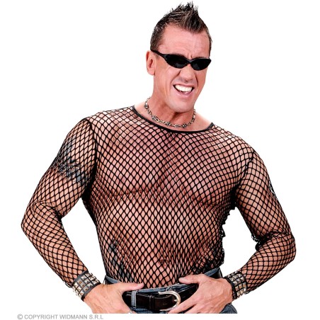 "80s / PUNK / ROCKER" Fishnet Shirt - black