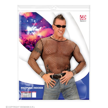 "80s / PUNK / ROCKER" Fishnet Shirt - black
