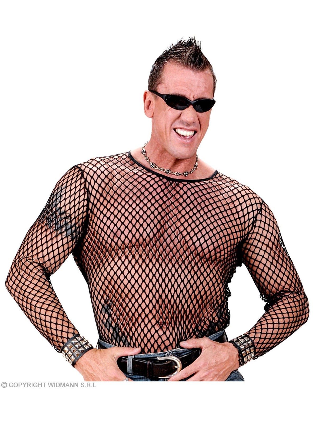 "80s / PUNK / ROCKER" Fishnet Shirt - black