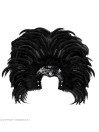 "FEATHERED BRAZIL HEADDRESS" - black