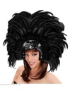 "FEATHERED BRAZIL HEADDRESS" - black