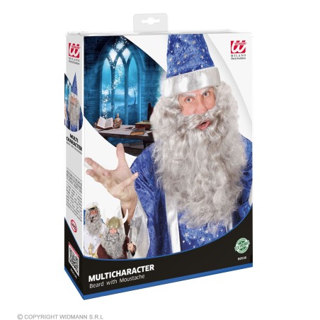 "GREY MULTICHARACTER BEARD" in box