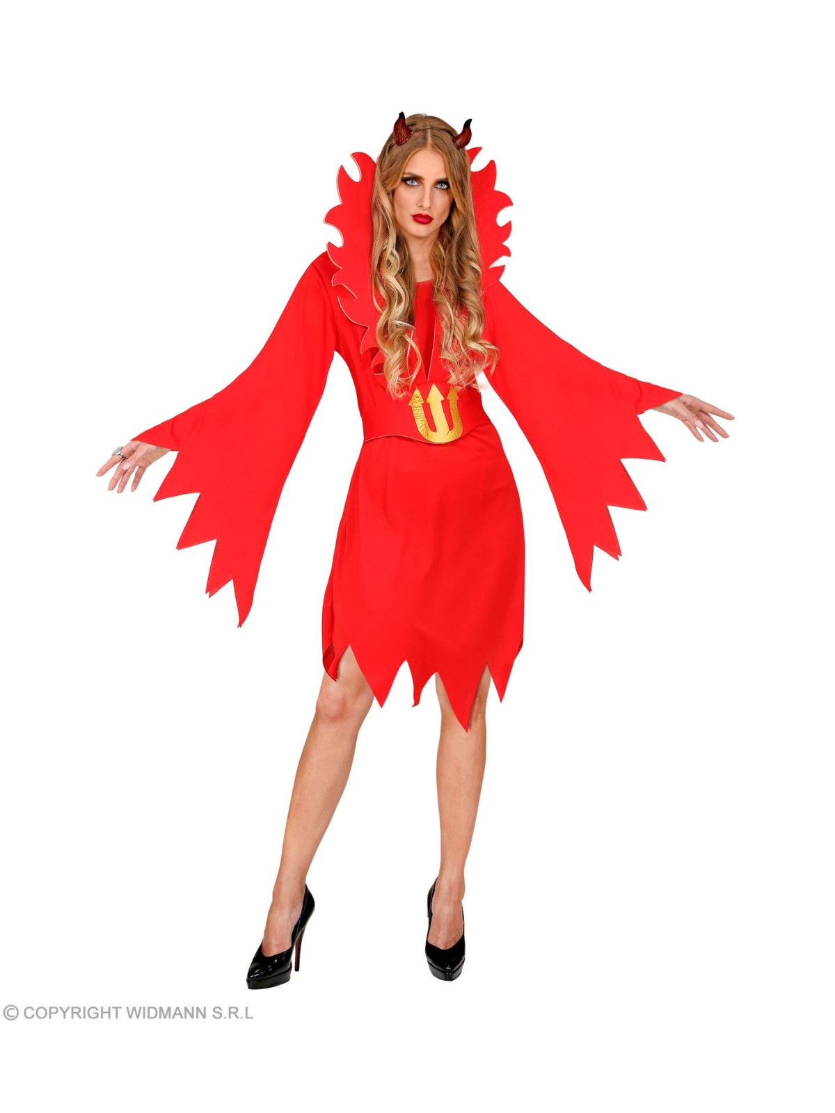 Saatana kleit kuldse hargi motiiviga XXL | Maskeraad